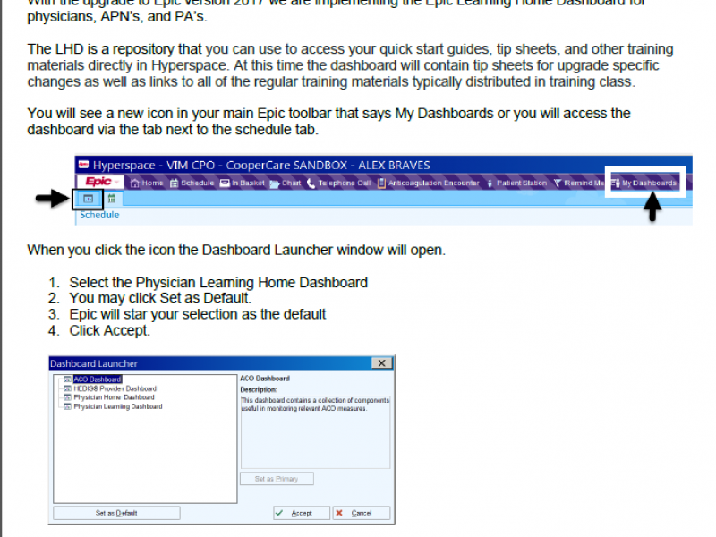 Introducing Epic Learning Home Dashboards