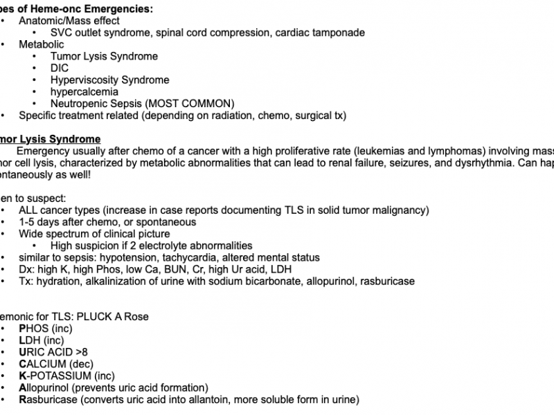 Can't Miss Heme-Onc Emergencies