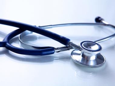 stethoscope on white background