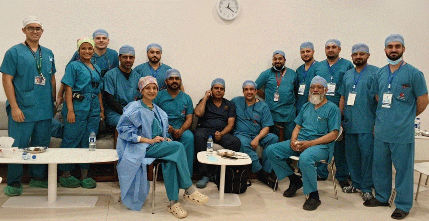 Visiting team and the Indus Hospital team